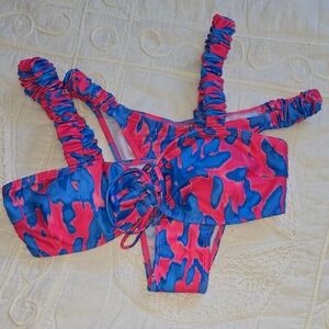 Shein Vibrant Pink and Blue Bikini Set